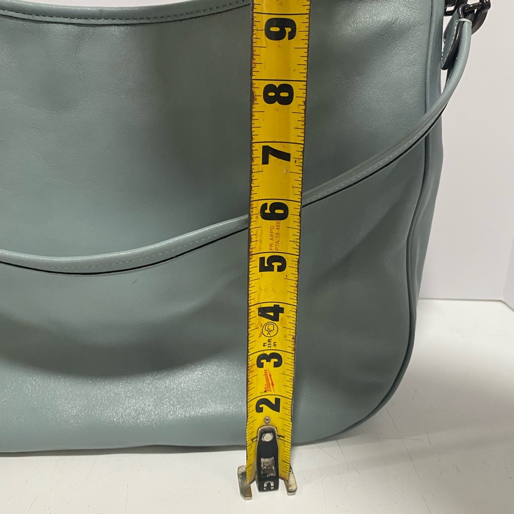2 Way COACH - SOFT TABBY HOBO Light Blue Sage Pewter Leather Crossbody Bag C6340 - Picture 13 of 16
